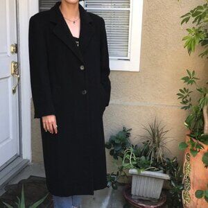Jones New York 100% Wool Y2K Vintage Winter Coat Black Blazer Peacoat Size XL